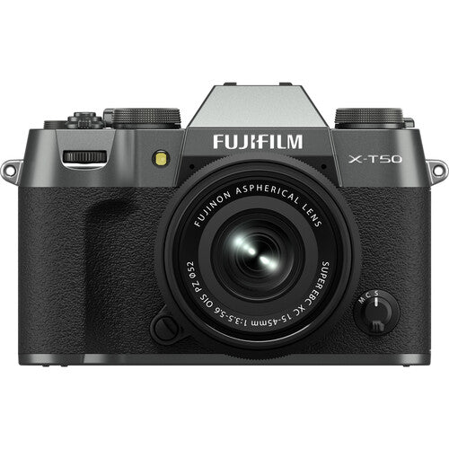 FUJIFILM X-T50 Mirrorless Camera with 15-45mm f3.5-5.6 Lens (Charcoal Silver)