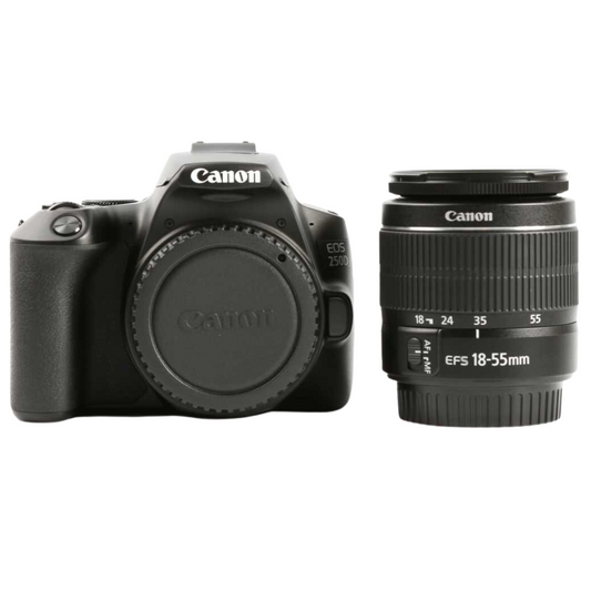 CANON EOS 250D Digital SLR Camera + 18-55mm f/3.5-5.6 III Lens (BLACK)