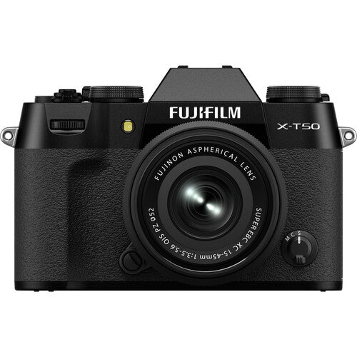 FUJIFILM X-T50 Mirrorless Camera with 15-45mm f/3.5-5.6 Lens (Black)