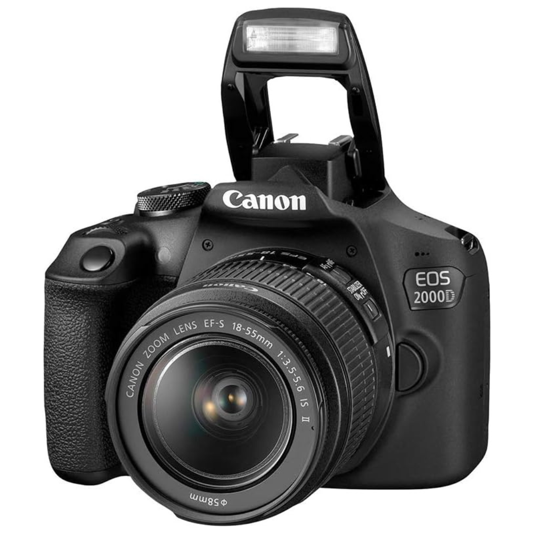 CANON EOS 2000D DSLR Camera and EF-S 18-55 mm f/3.5-5.6 is II Lens, Black