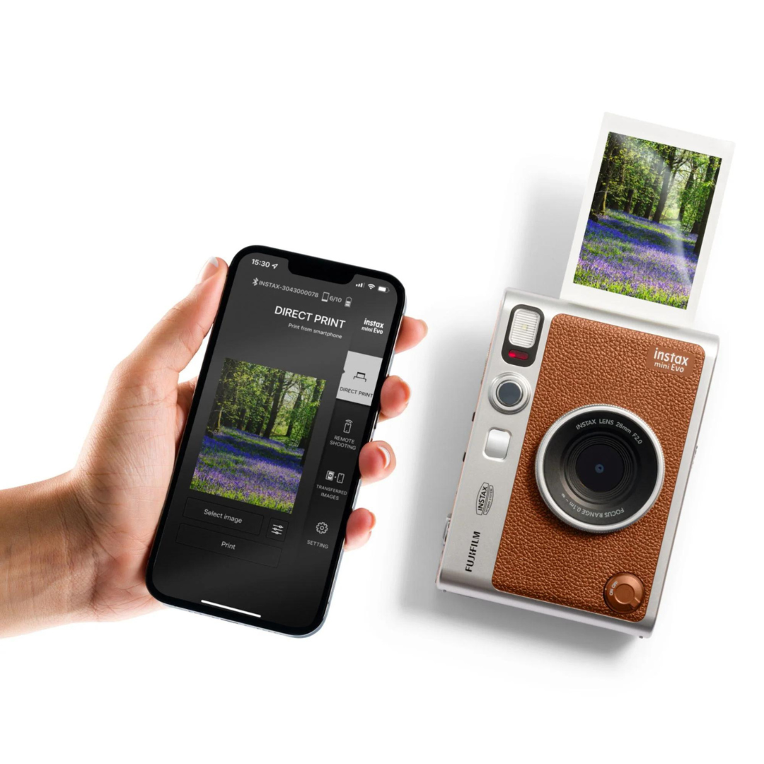 FUJIFILM Instax Mini Evo Instant Camera Brown