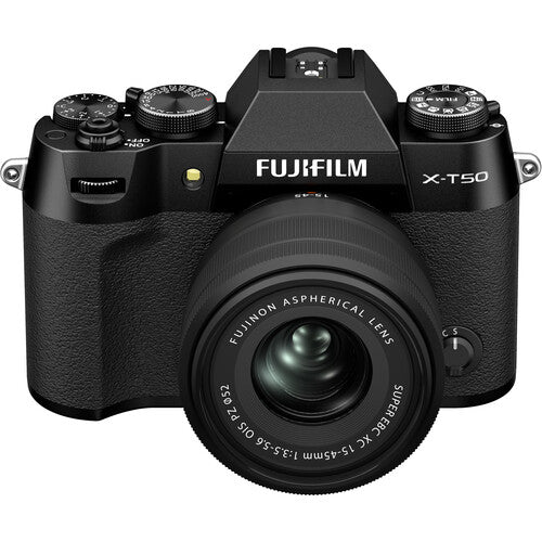 FUJIFILM X-T50 Mirrorless Camera with 15-45mm f/3.5-5.6 Lens (Black)